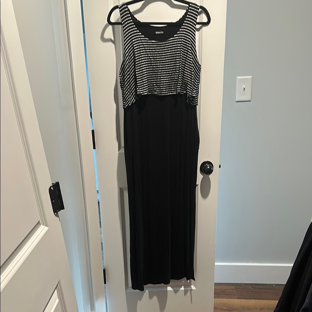 Black and White Striped Maxi Dress
